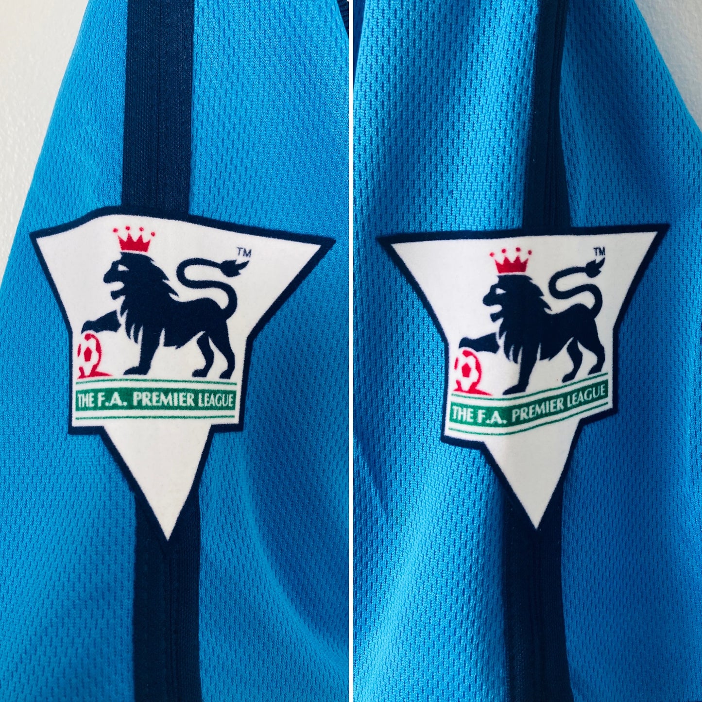 Manchester City home football shirt 2002/03 Medium Sun