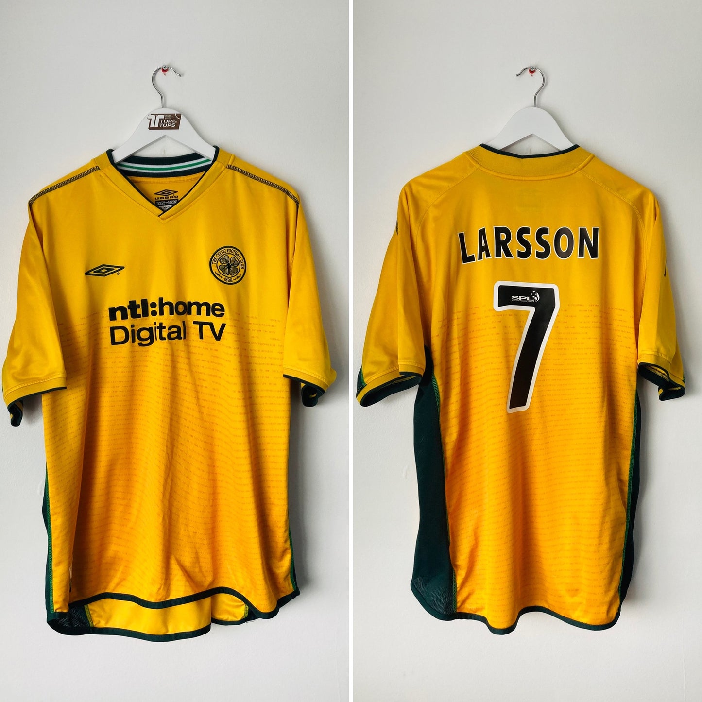 Celtic away football shirt 2002/03 Larsson XXL