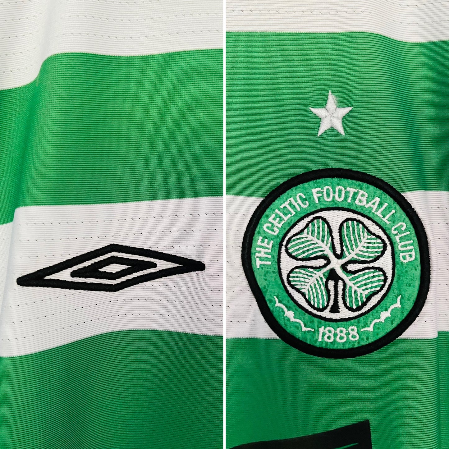 Glasgow Celtic home football shirt 2004/05 Juninho Medium