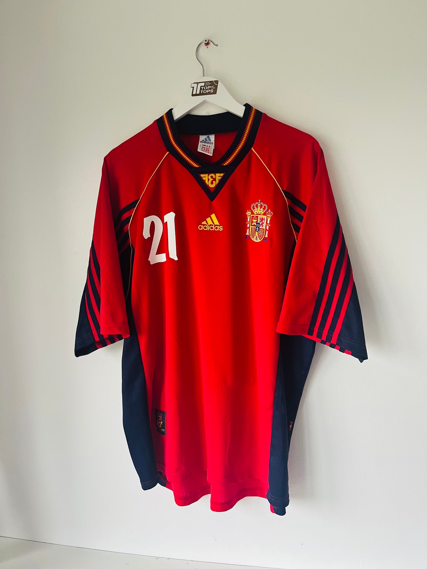 Spain home football shirt W/C 1998 Luis Enrique XL