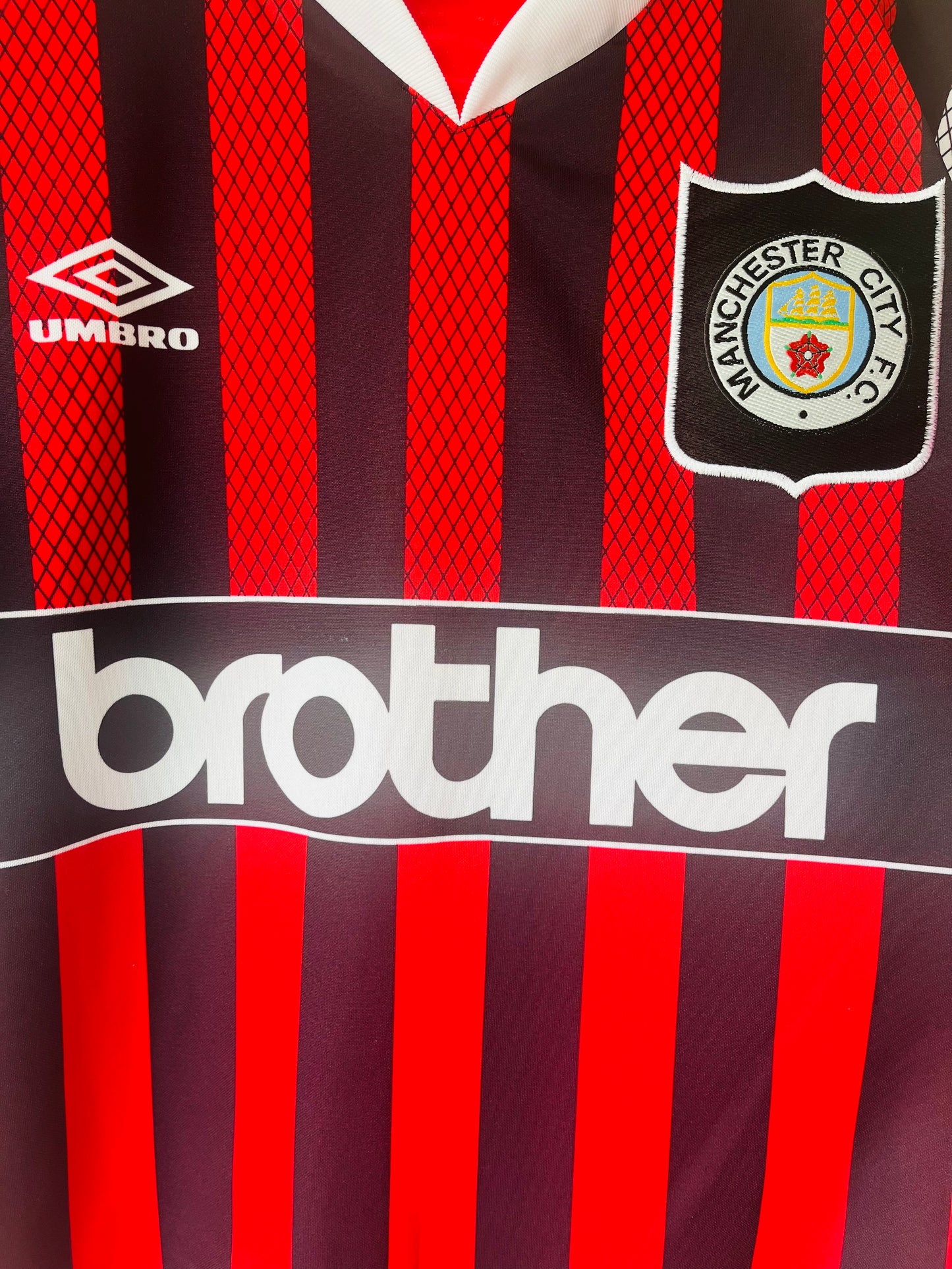 Manchester City away football shirt 1994/96 Rosler Medium