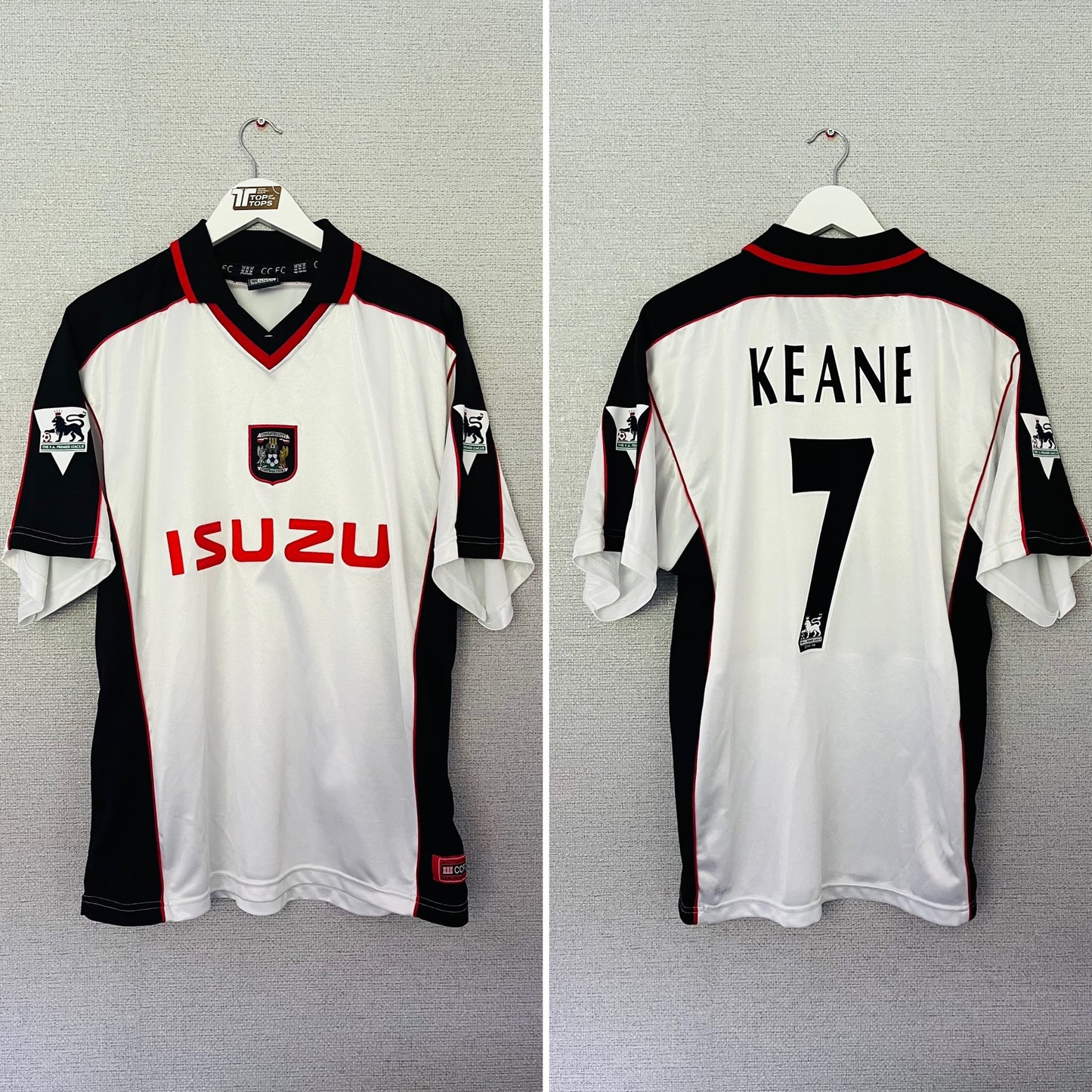 Coventry City away football shirt 1999/2000 Keane XL