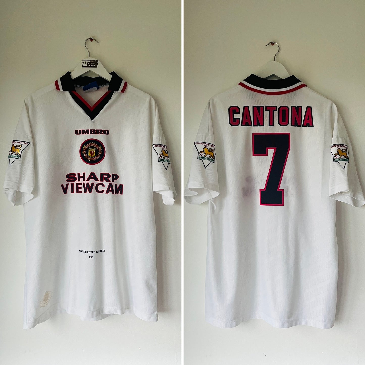 Manchester United away football shirt 1996/97 Cantona XL
