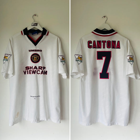 Manchester United away football shirt 1996/97 Cantona XL