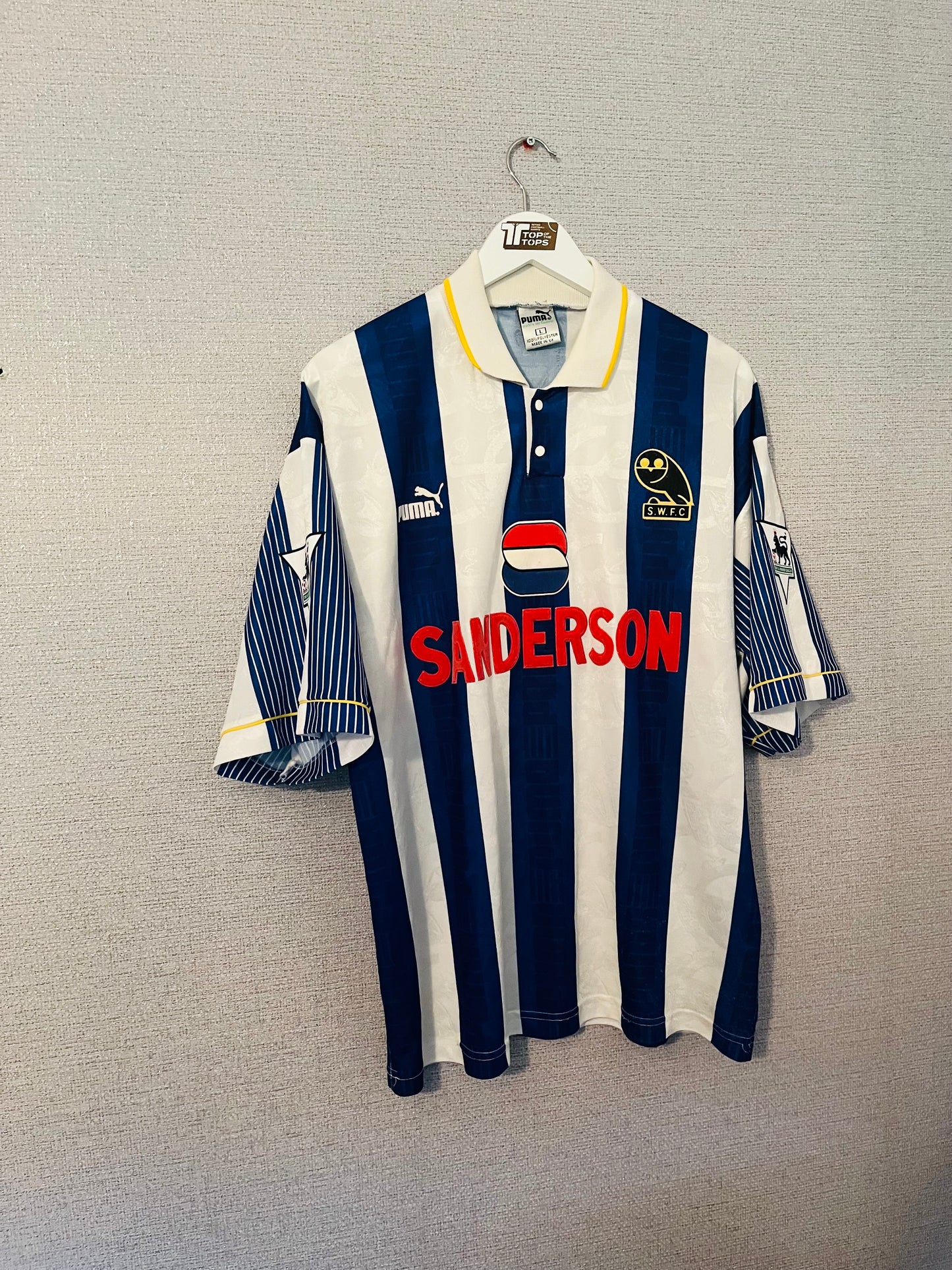 Sheffield Wednesday home football shirt 1993/95 Waddle Large