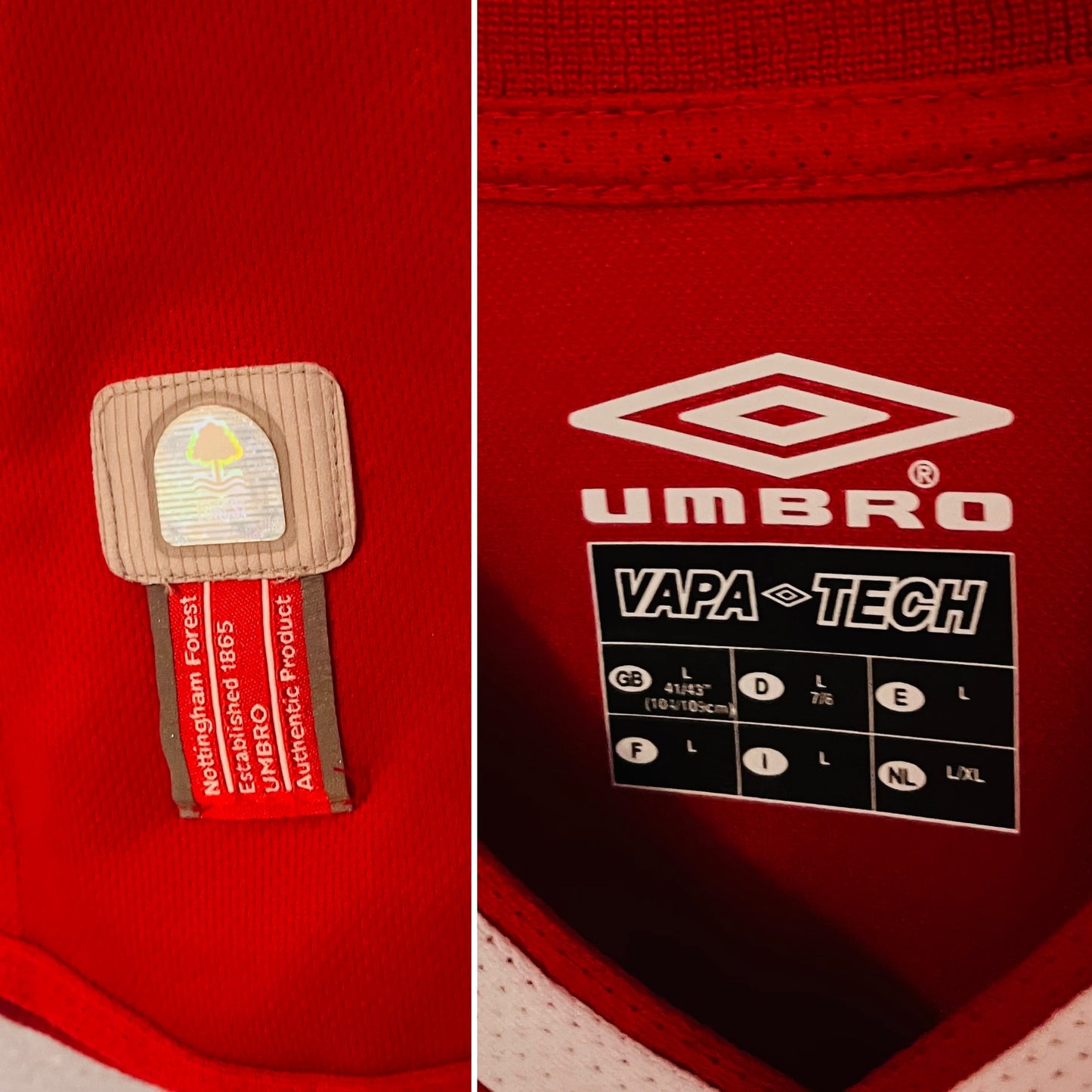 Nottingham Forest home football shirt 2002/03 Walker Large