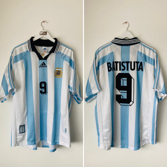 Argentina home football shirt  W/C 1998 Batistuta XL