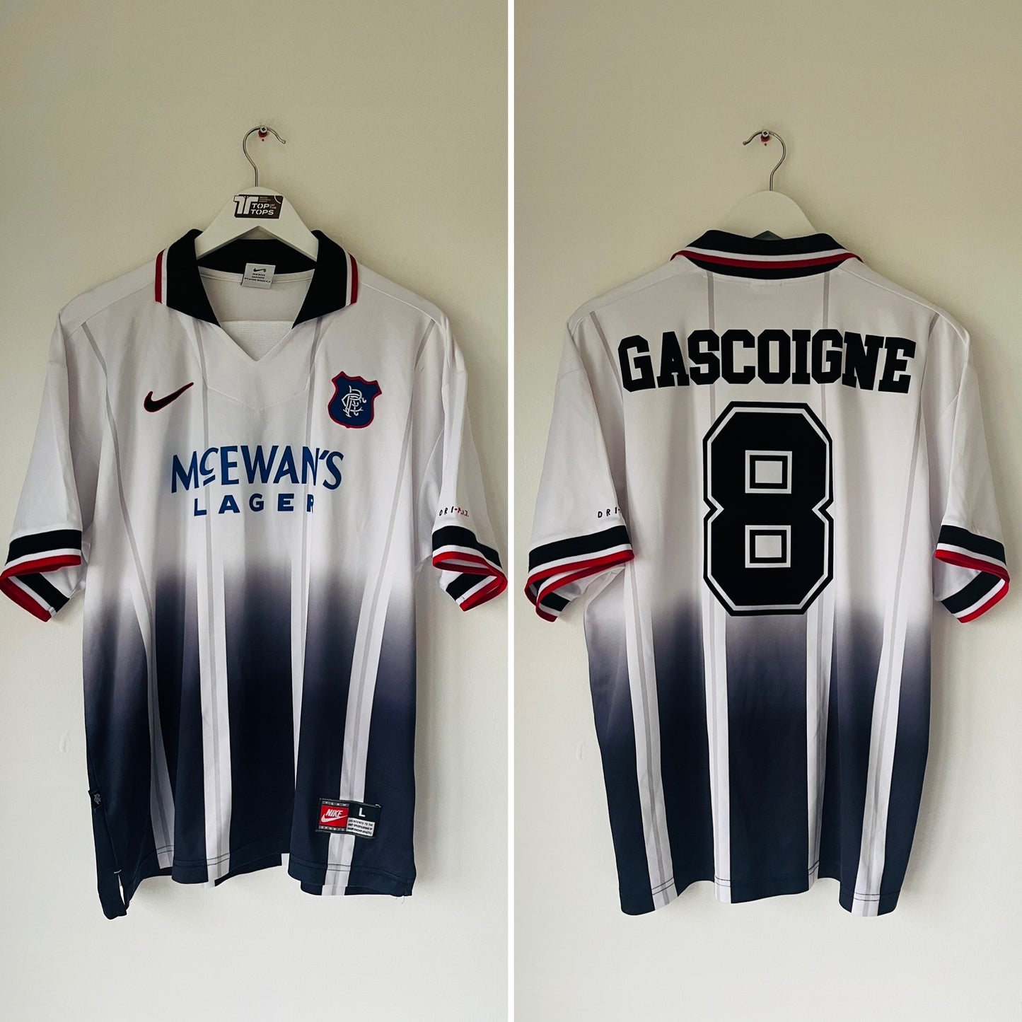 Glasgow Rangers away football shirt 1997/98 Large Gazza