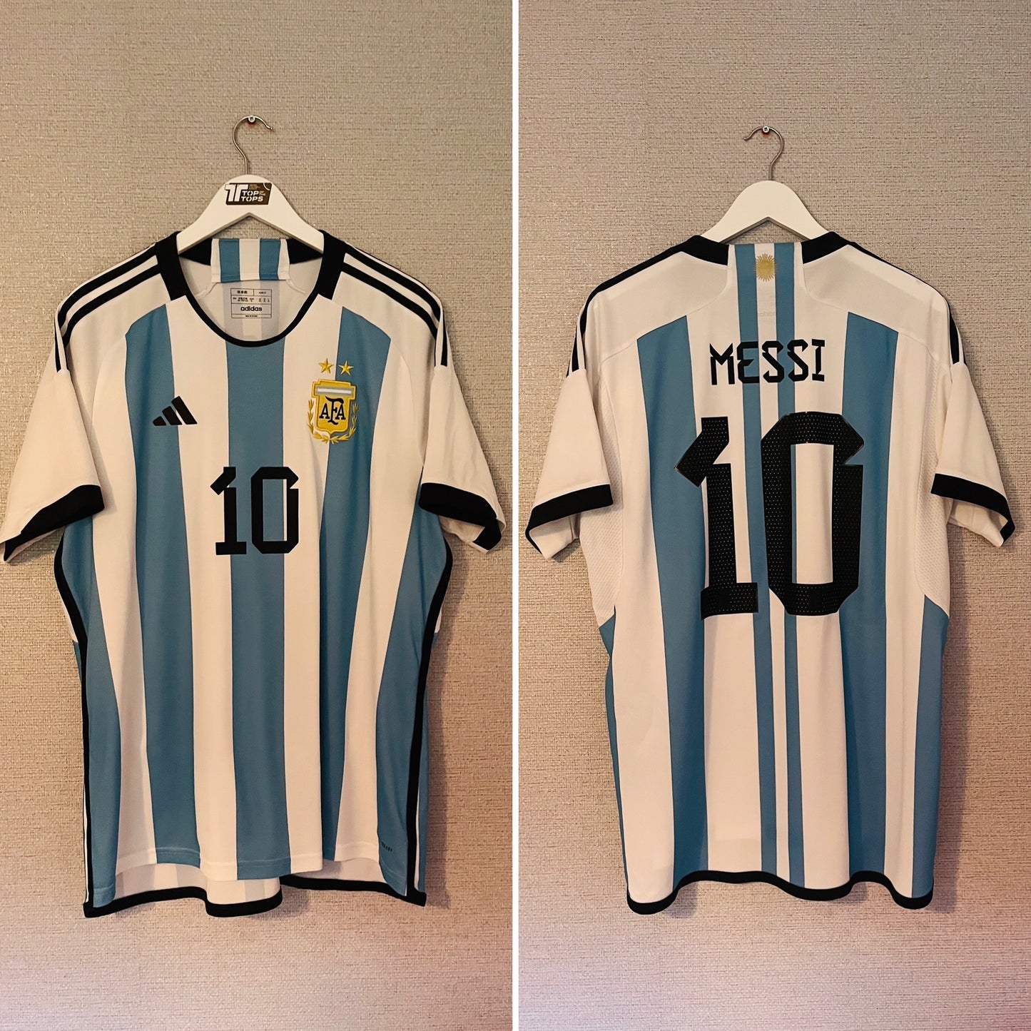 Argentina home football shirt     W/C 2022 Messi XL