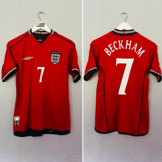 England away reversible football shirt W/C 2002 Beckham Small