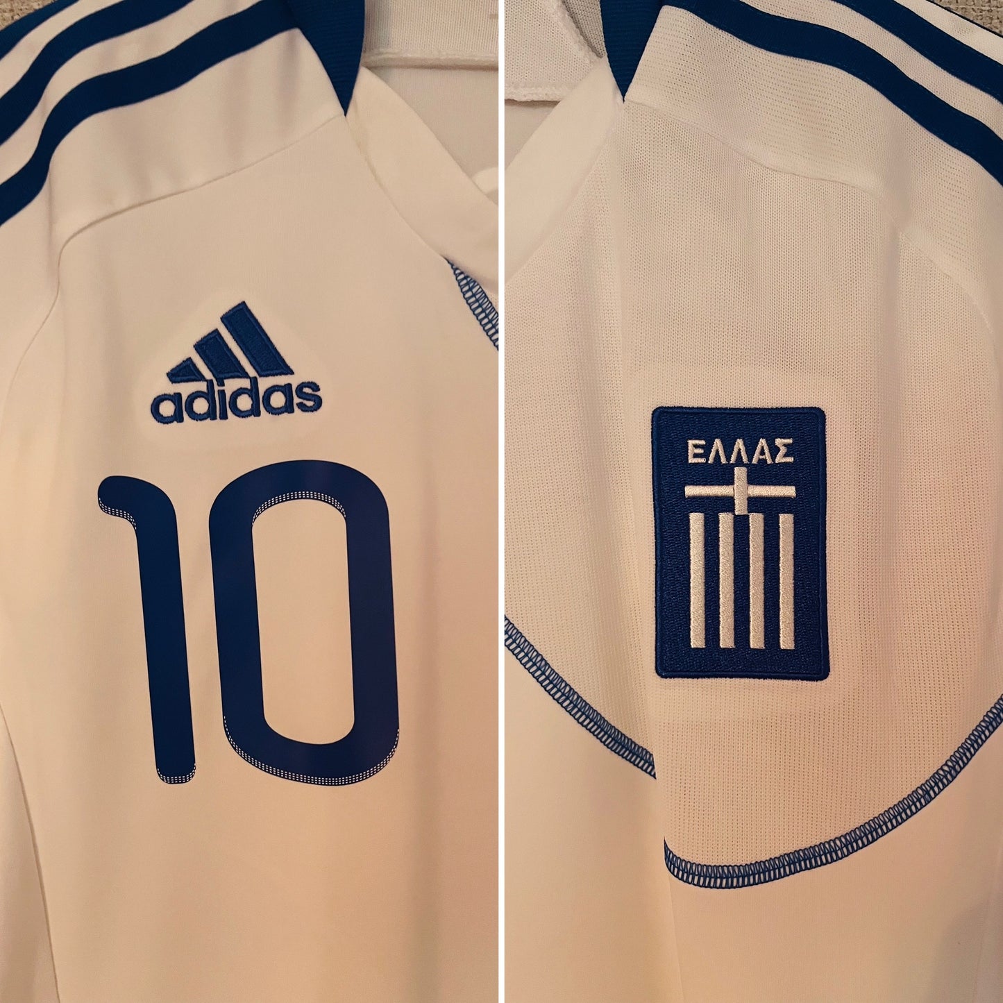 Greece home football shirt         W/C 2010 Karagounis Medium