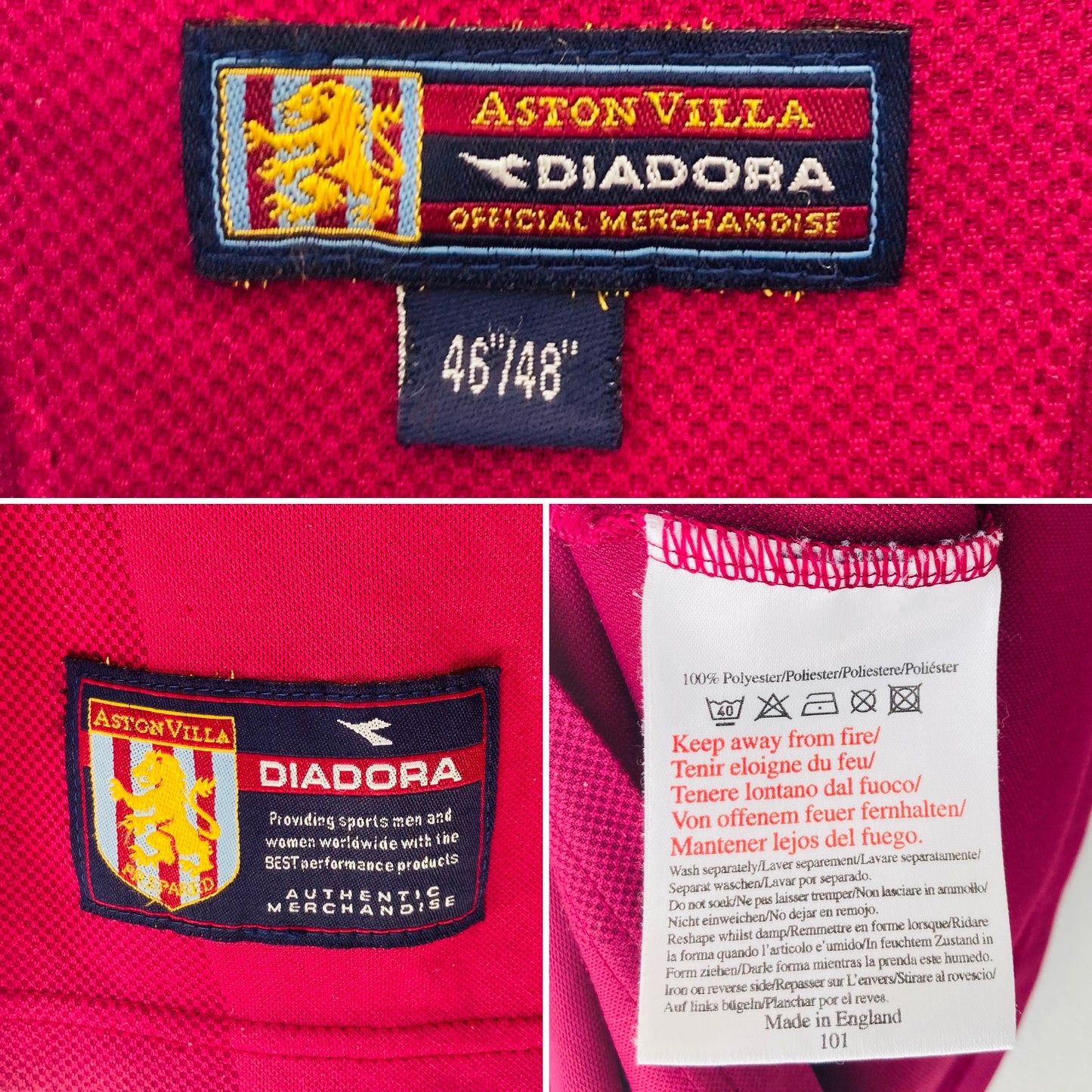 Aston Villa home football shirt 2001/02 Merson XL