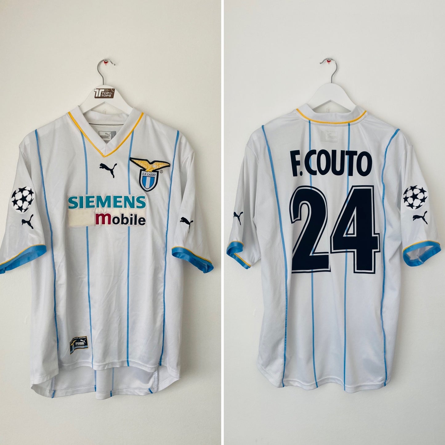 Lazio European Away football shirt 2001/02 Couto Large
