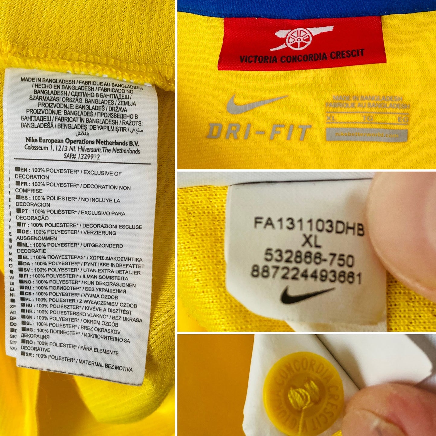 Arsenal away football shirt 2013/14 Ozil XL