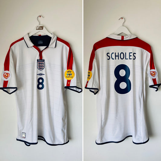 England home football shirt reversible Euro 2004 Scholes XL