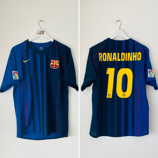 Barcelona away football shirt 2004/05 Ronaldinho Medium