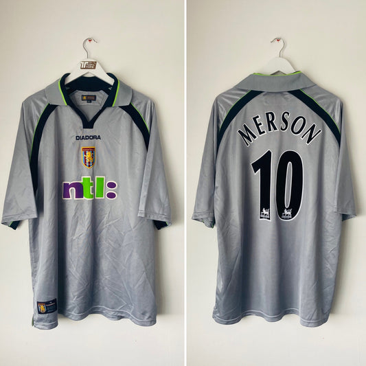 Aston Villa away football shirt 2001/02 Merson XXL