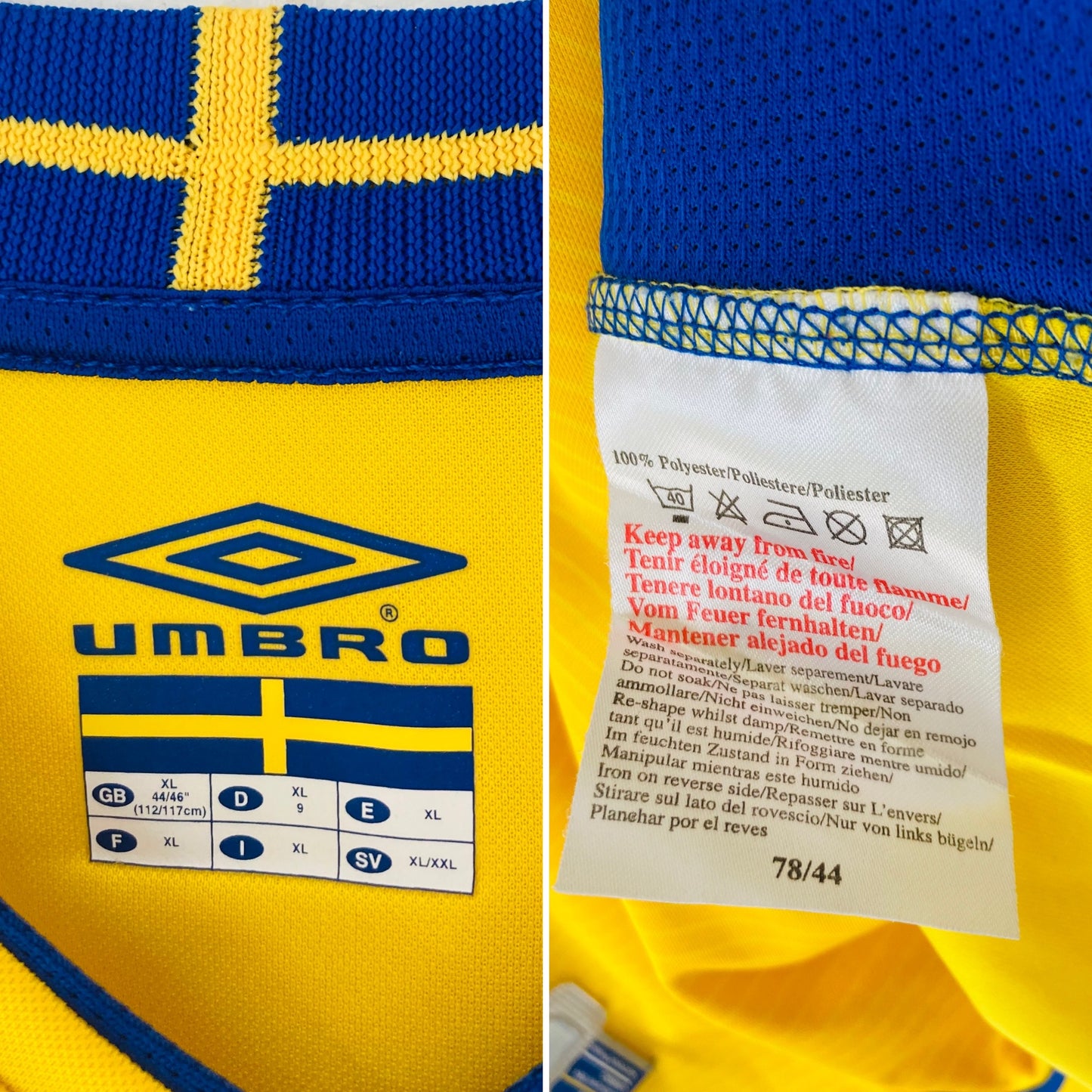 Sweden home football shirt Euro 2004 Larsson XL