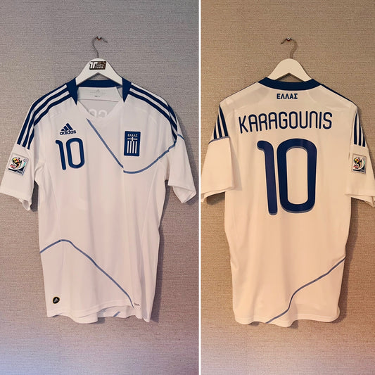 Greece home football shirt         W/C 2010 Karagounis Medium