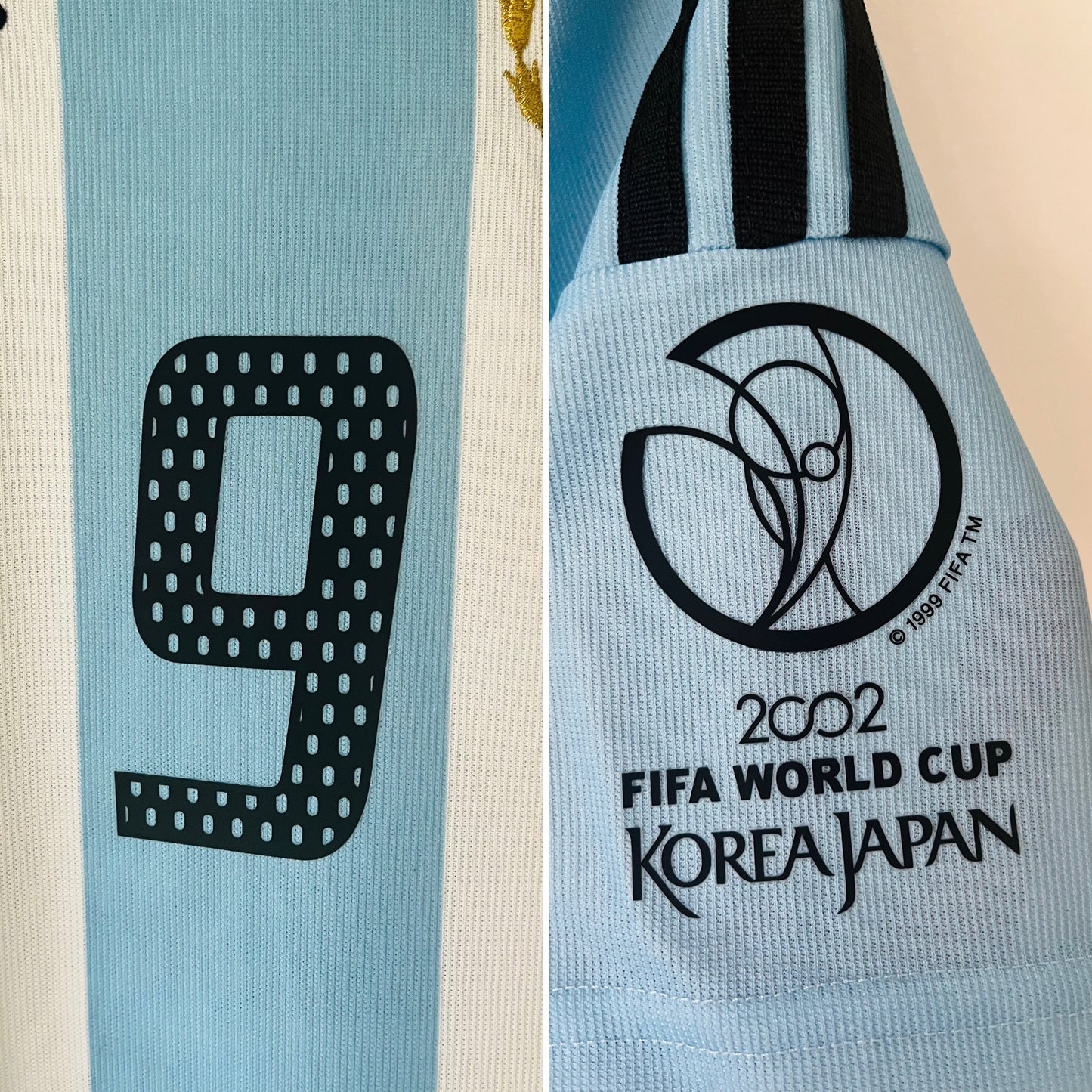 Argentina home football shirt W/C 2002 Batistuta Medium