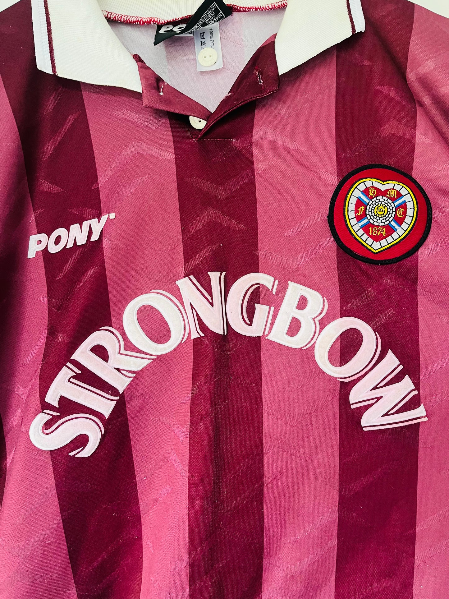 Heart of Midlothian Hearts home football shirt 1995/97 XL