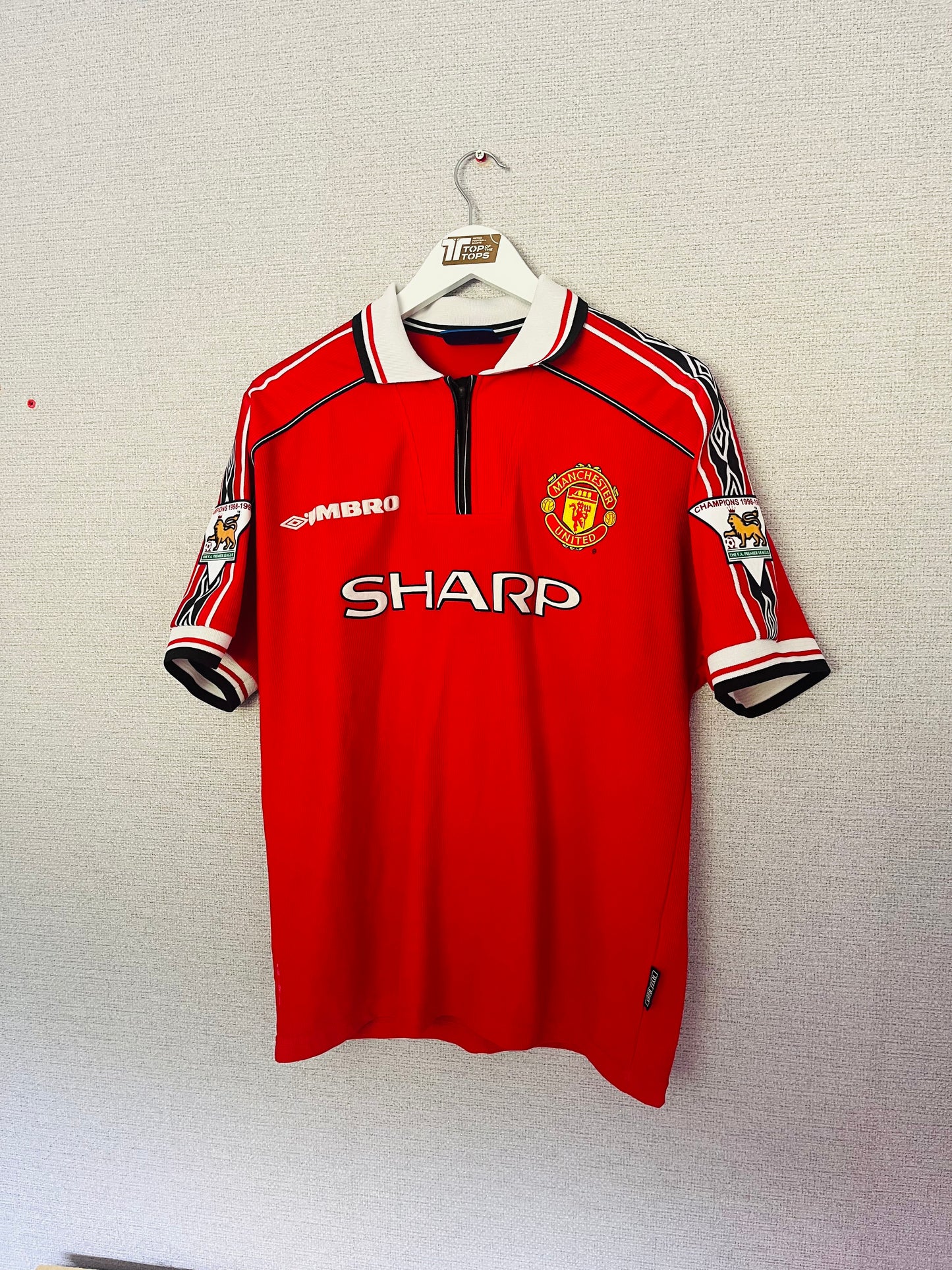 Manchester United home football shirt 1999/2000 Scholes Large