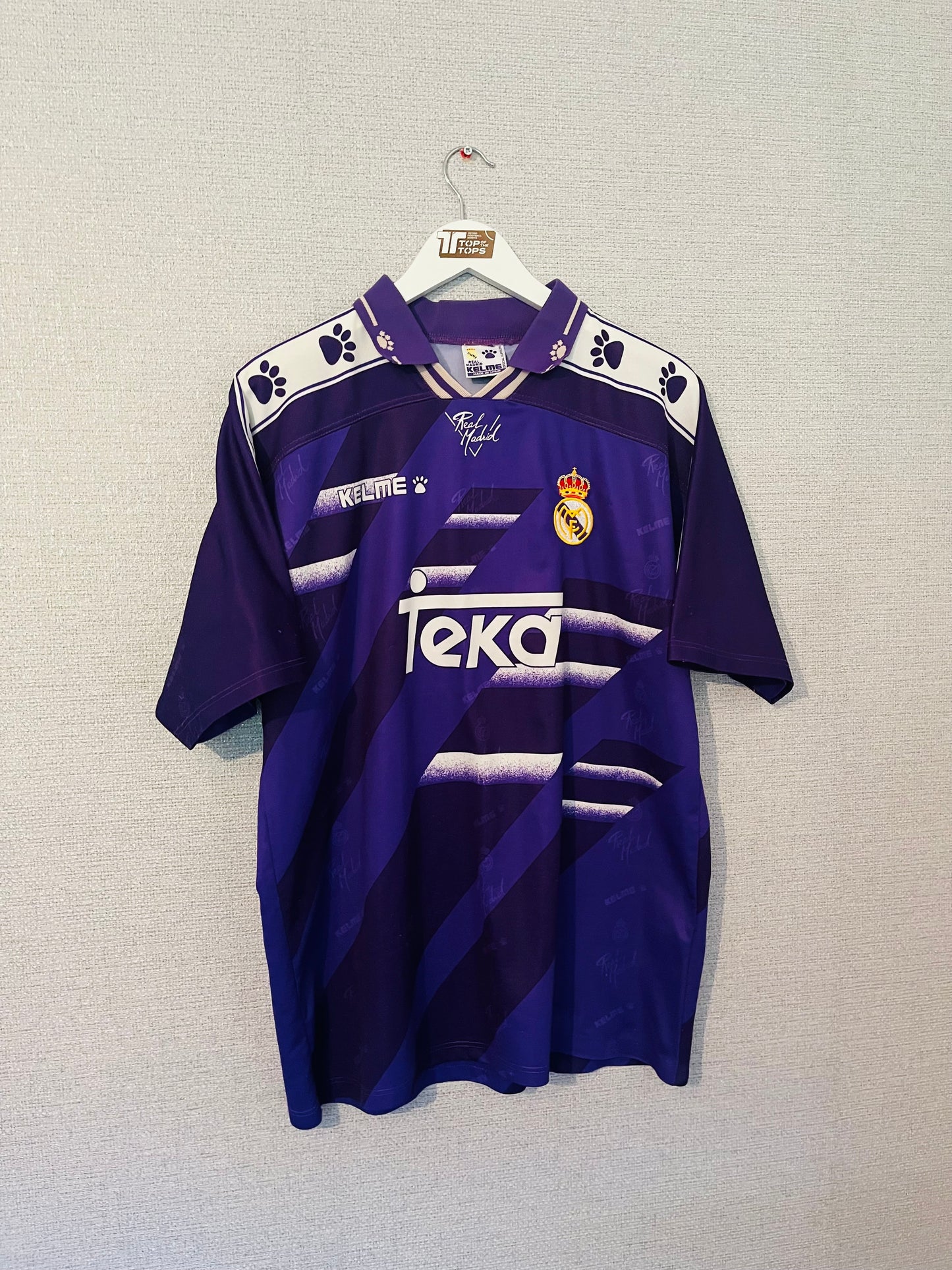 Real Madrid away football shirt 1994/96 Michel XL
