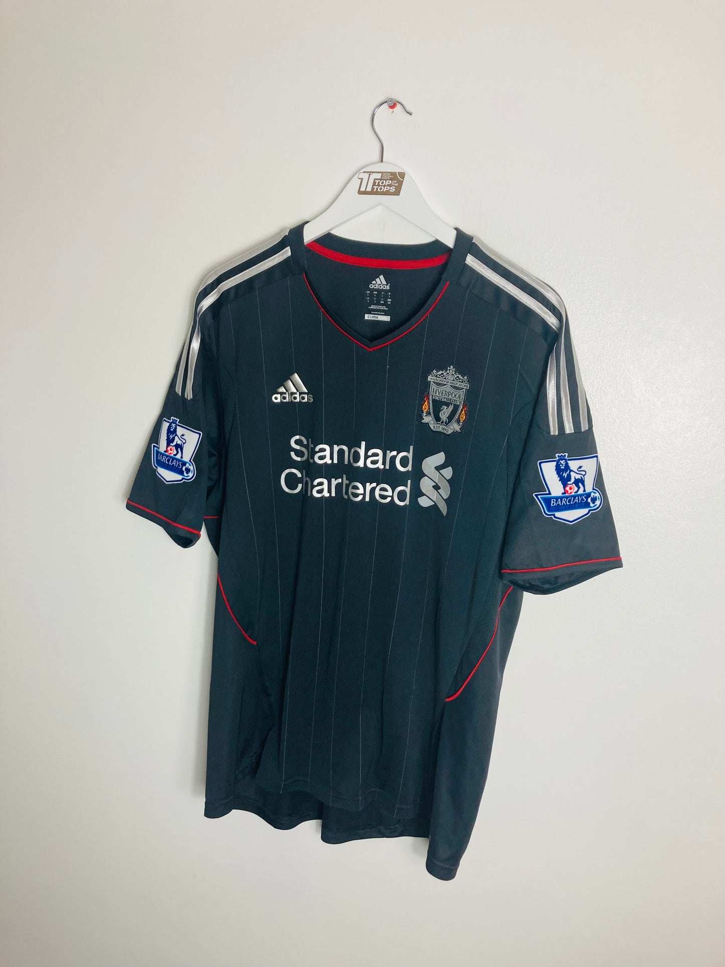 Liverpool away football shirt 2011/12 Suarez Large