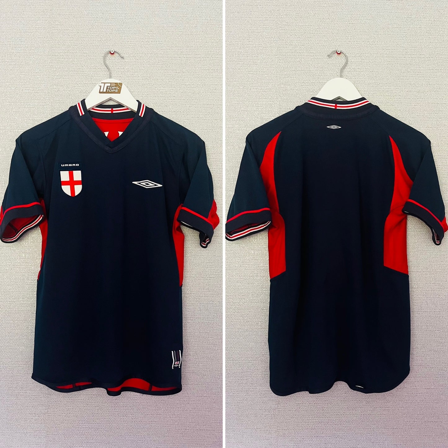 England away reversible football shirt W/C 2002 Beckham Small
