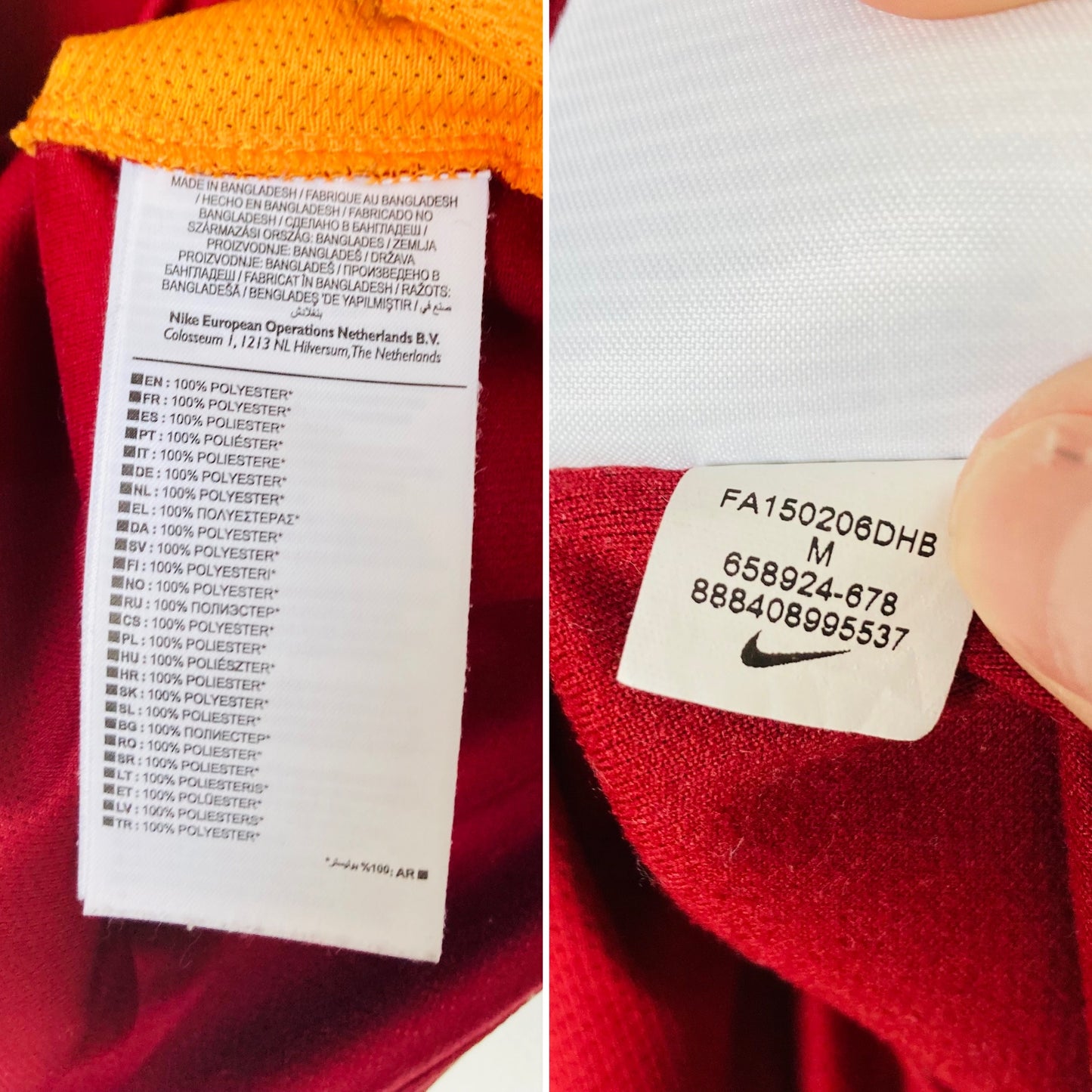Roma home football shirt
2015/16 De Rossi Medium