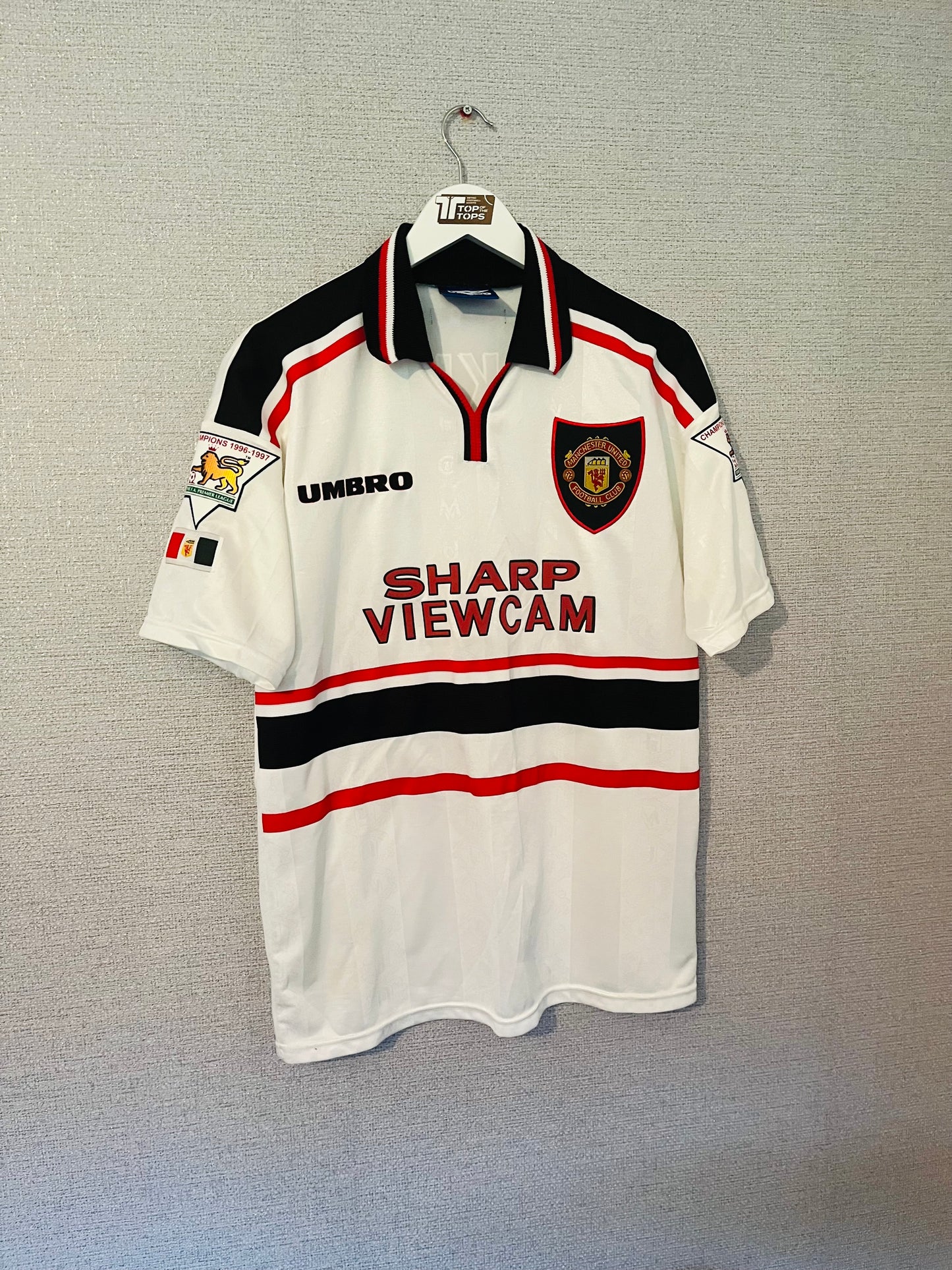 Manchester United away football shirt 1997/99 Beckham medium