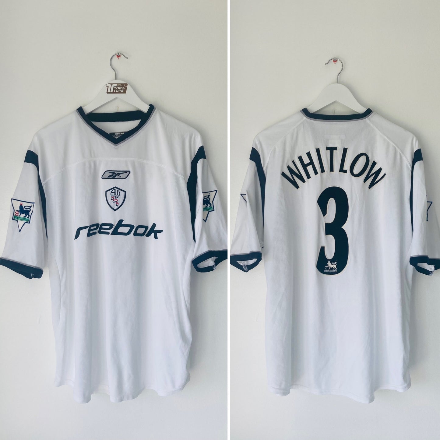 Bolton Wanderers home football shirt 2001/03 Mike Whitlow XL