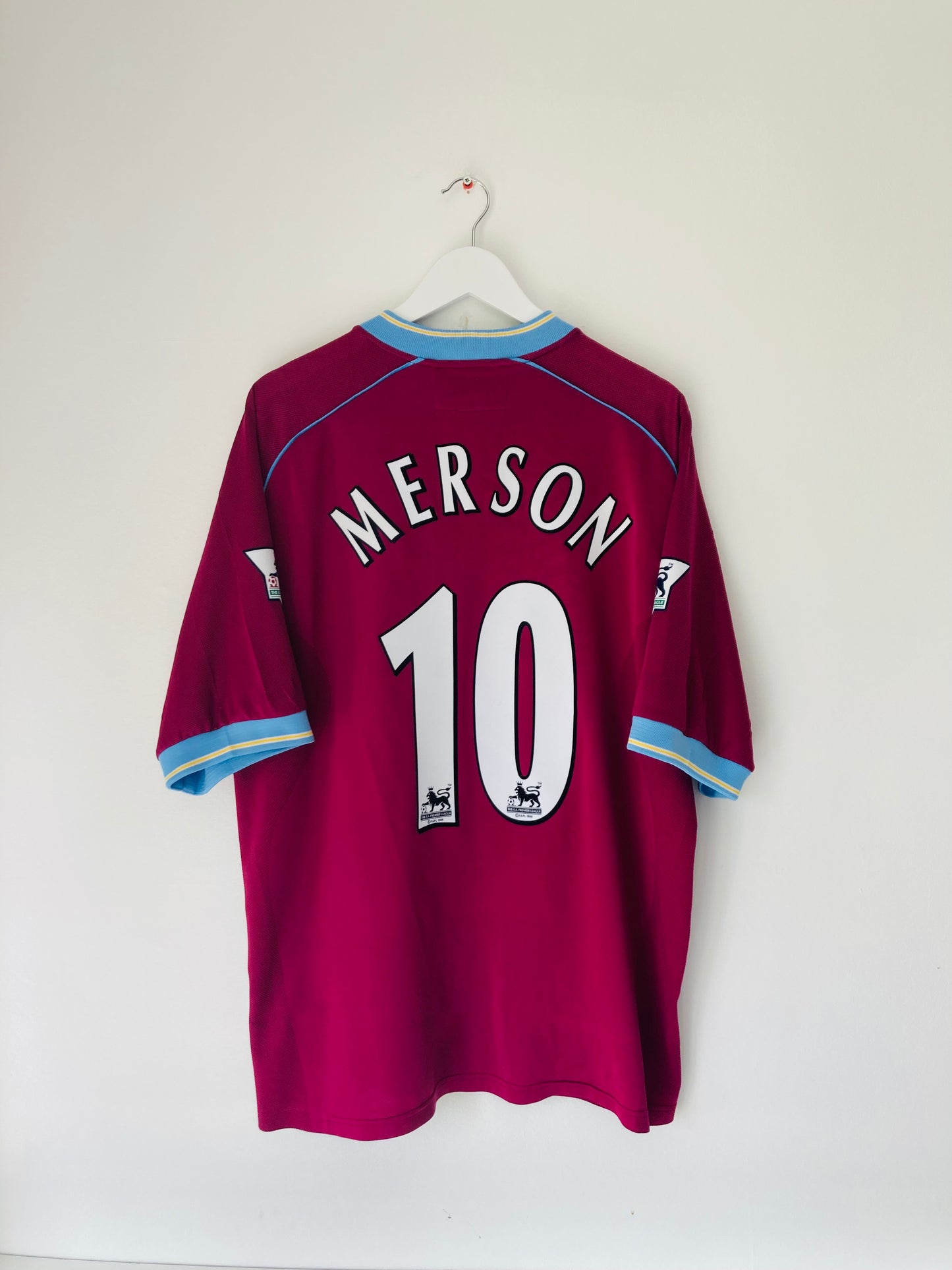 Aston Villa home football shirt 2001/02 Merson XL
