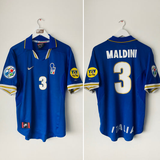 Italy home football shirt         Euro 1996 Maldini XL