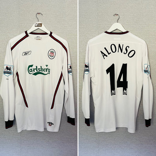 Liverpool third football shirt 2004/05 Alonso Medium