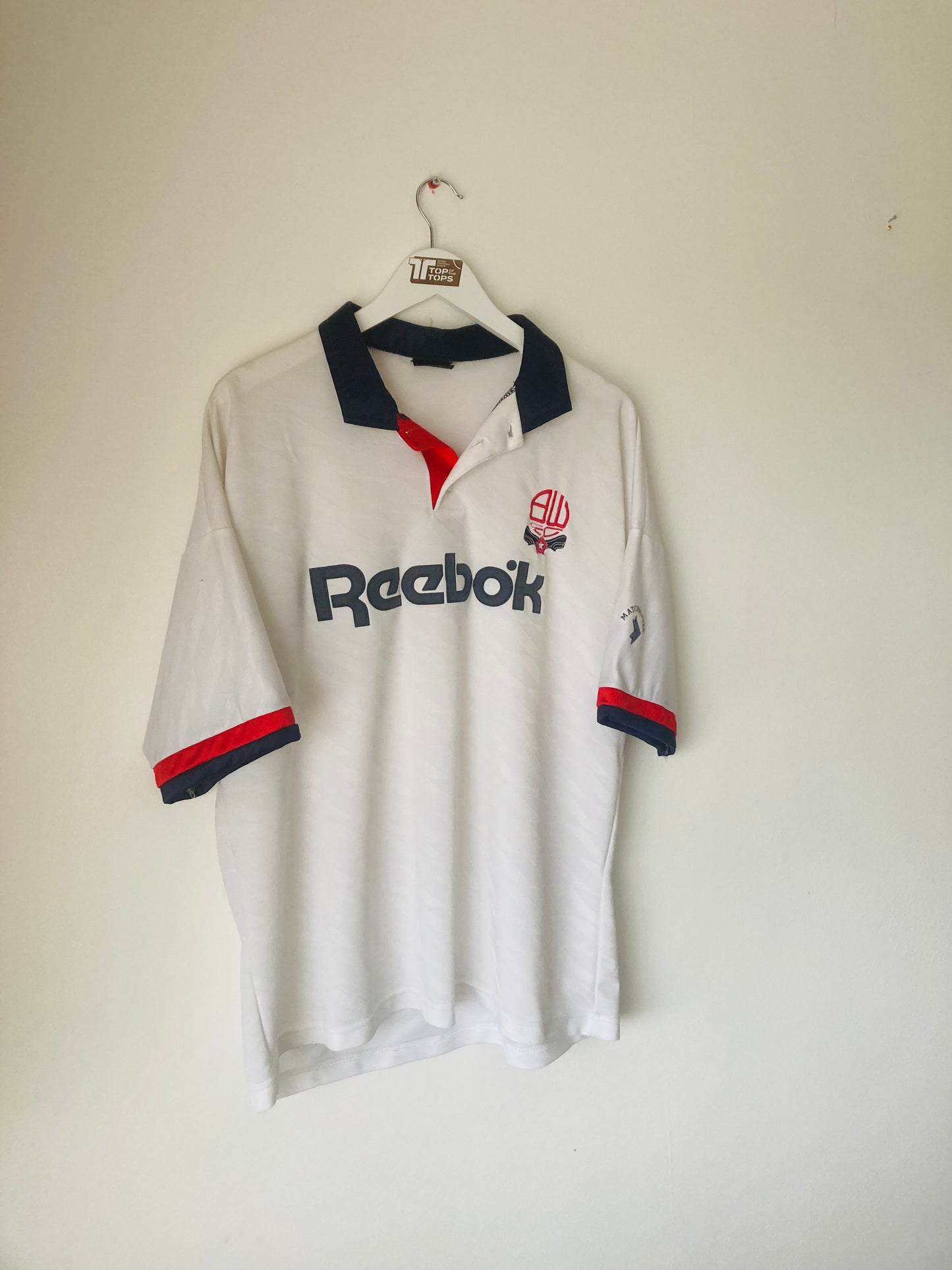 Bolton Wanderers home football shirt 1990/93 XL
