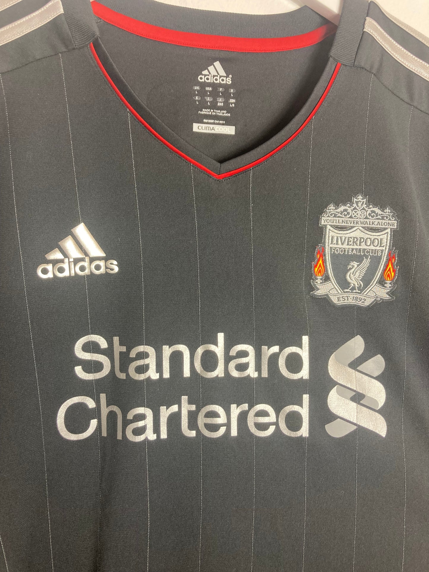Liverpool away football shirt 2011/12 Suarez Large