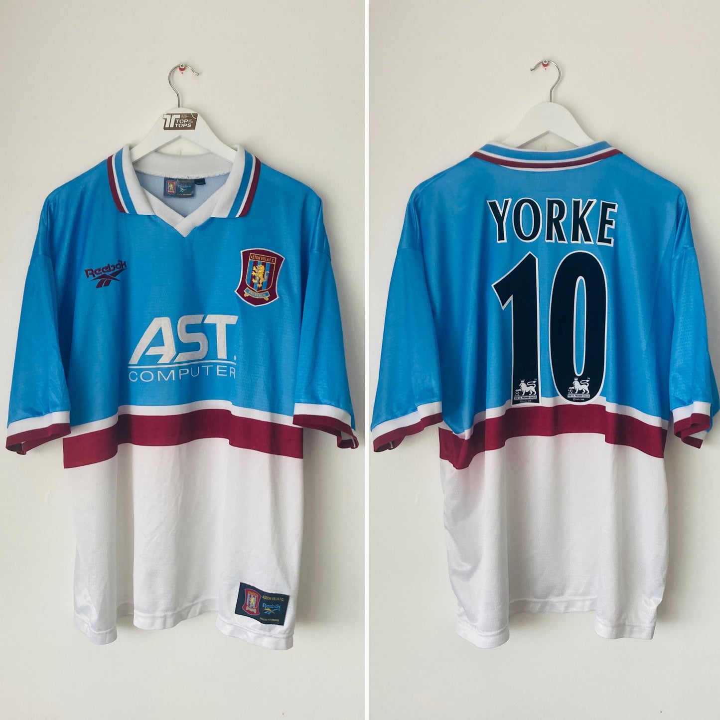 Aston Villa away football shirt 1997/98 Yorke XL