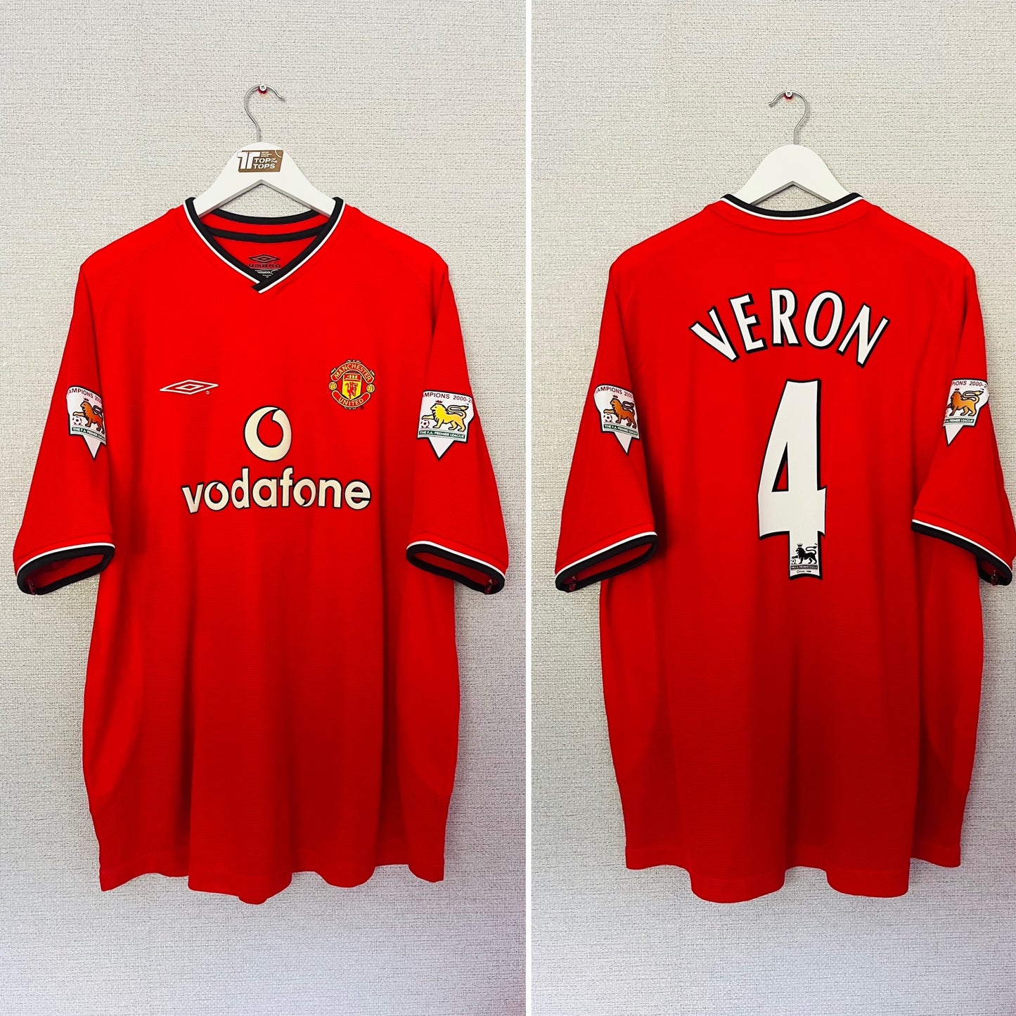 Manchester United home football shirt 2001/02 Veron XXL