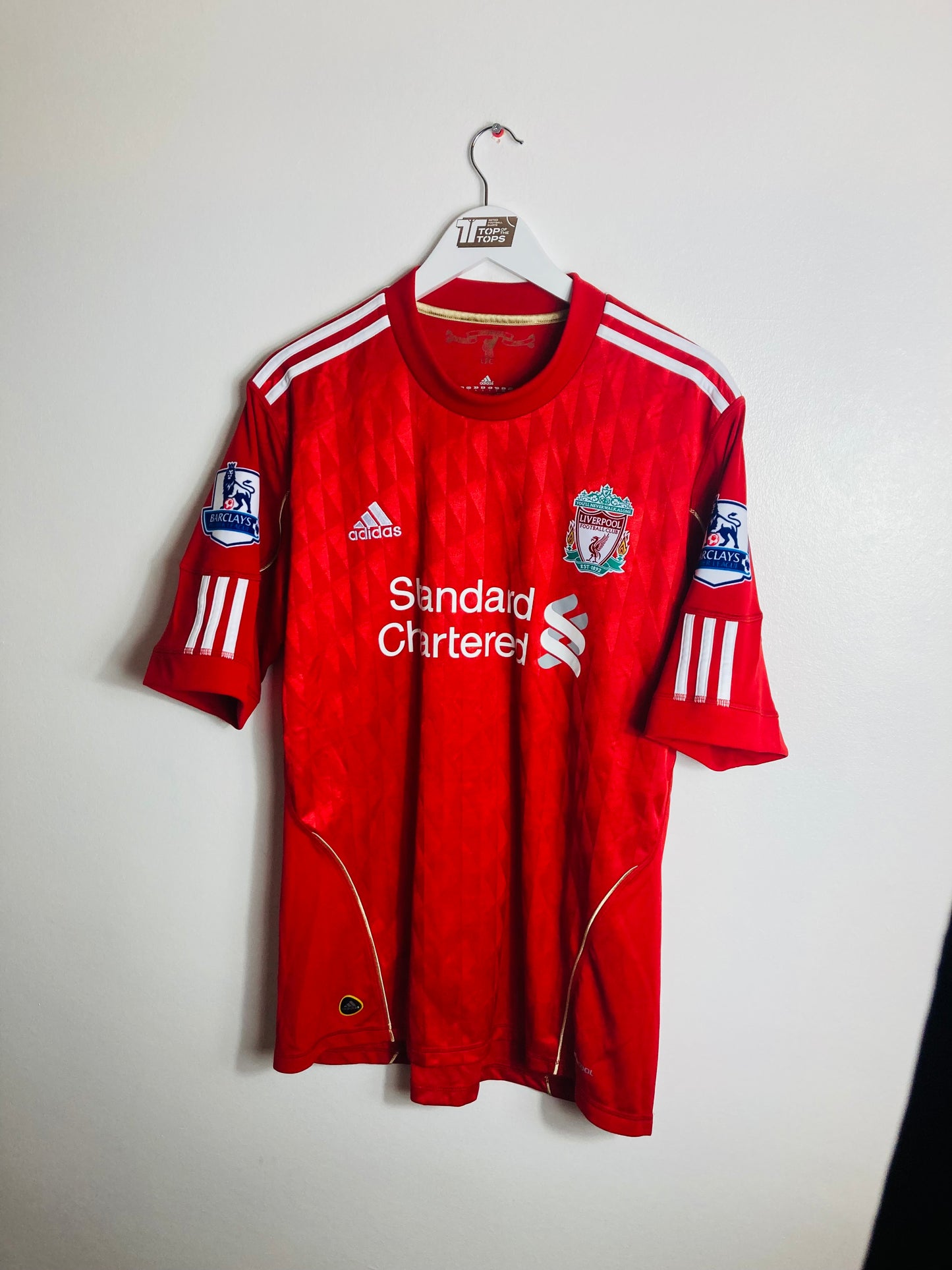 Liverpool home football shirt 2010/12 Suarez Large