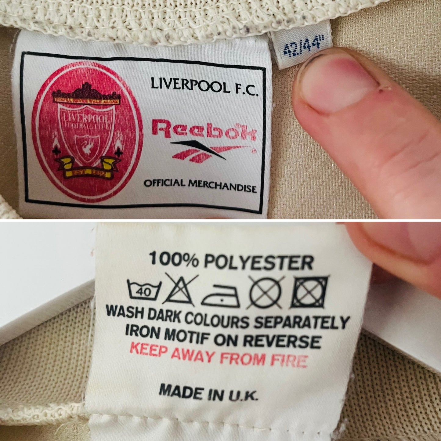 Liverpool away football shirt 1996/97 Large