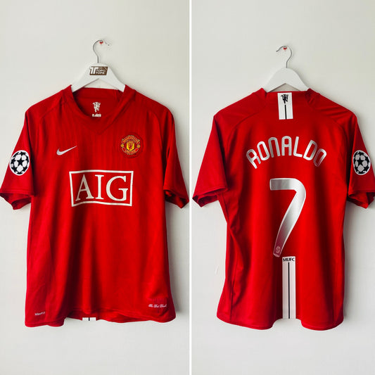 Manchester United home football shirt 2007/08 CR7 Large