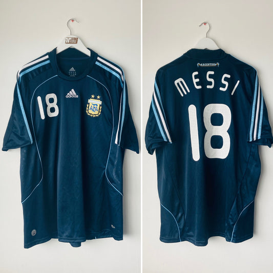 Argentina away football shirt 2007/09 Messi XL