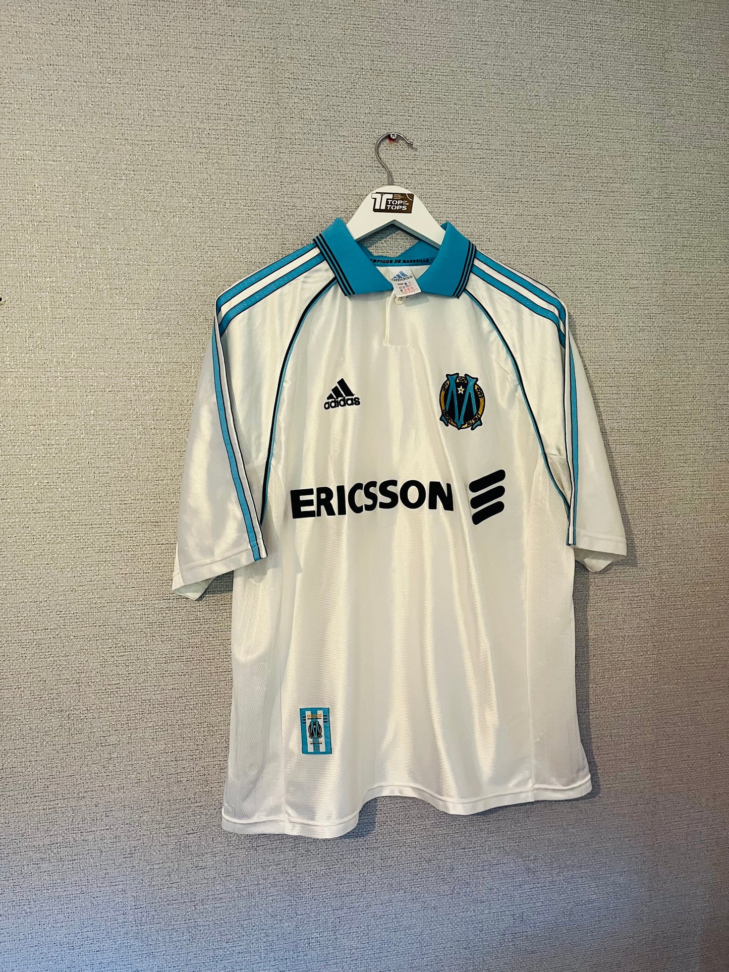 Olympique Marseille home football shirt 1998/99 Ravanelli Large