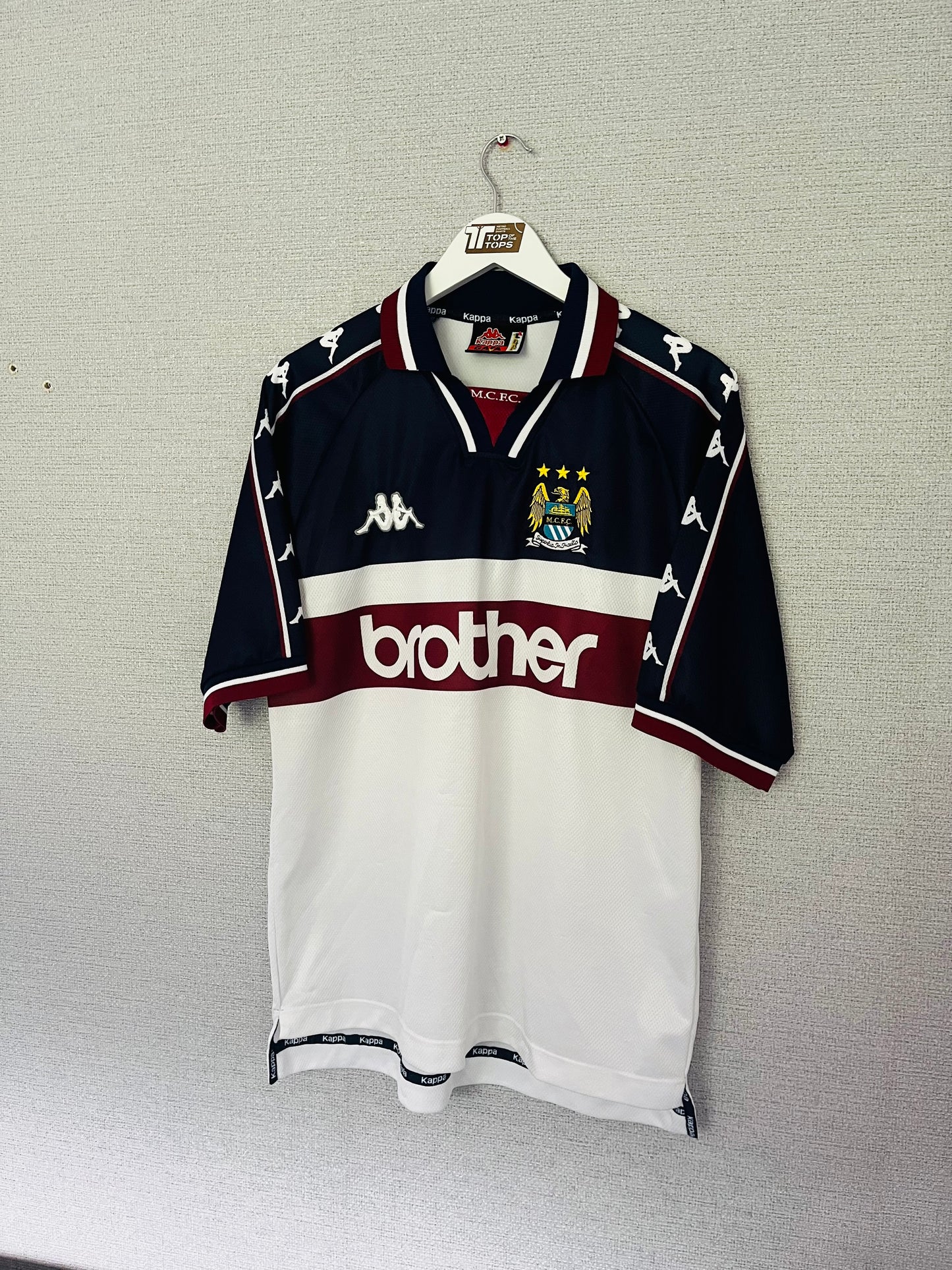 Manchester City away football shirt 1997/98 Large