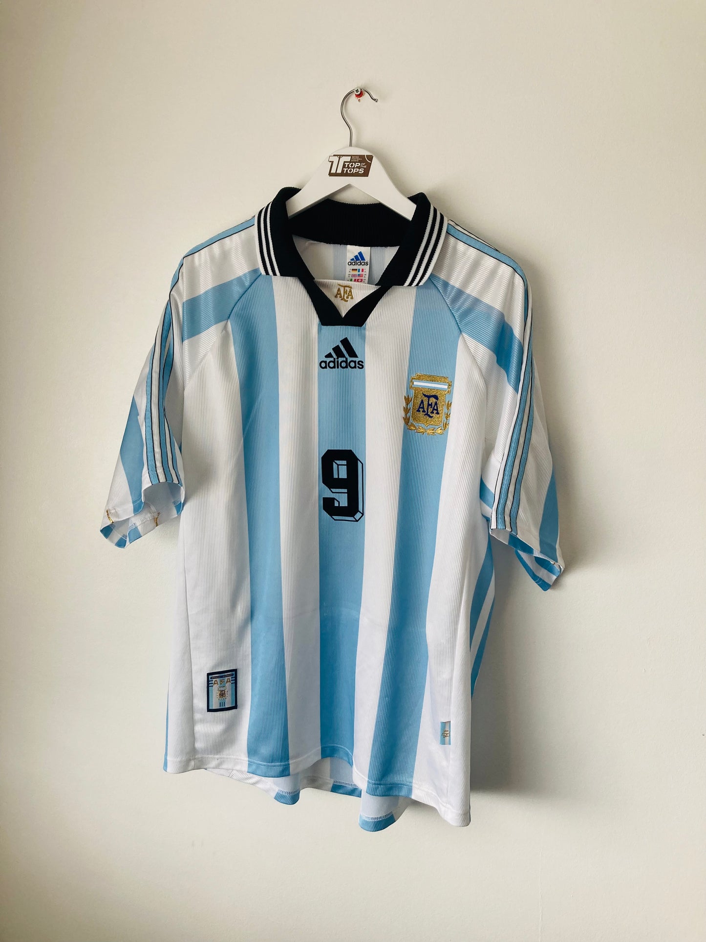 Argentina home football shirt W/C 1998 Batistuta XL