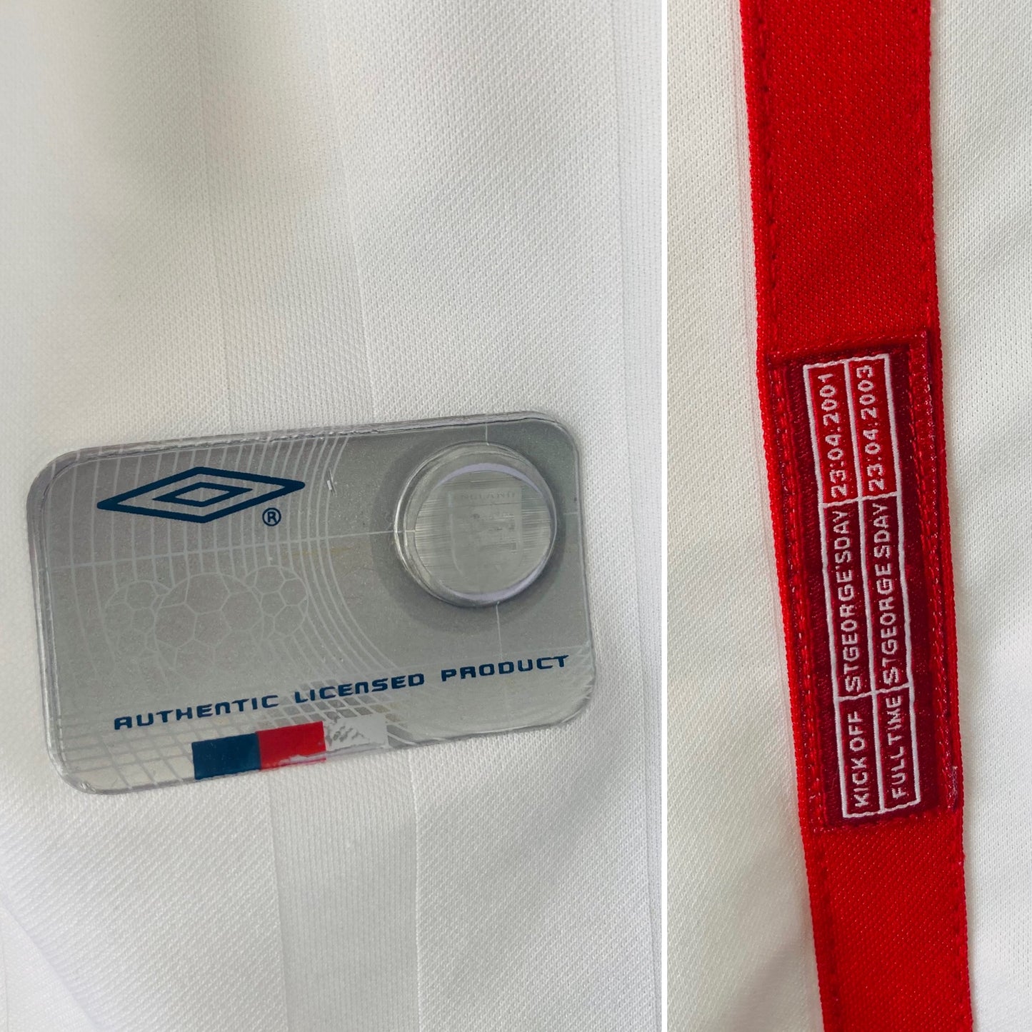 England home football shirt 2001/03 Beckham Large