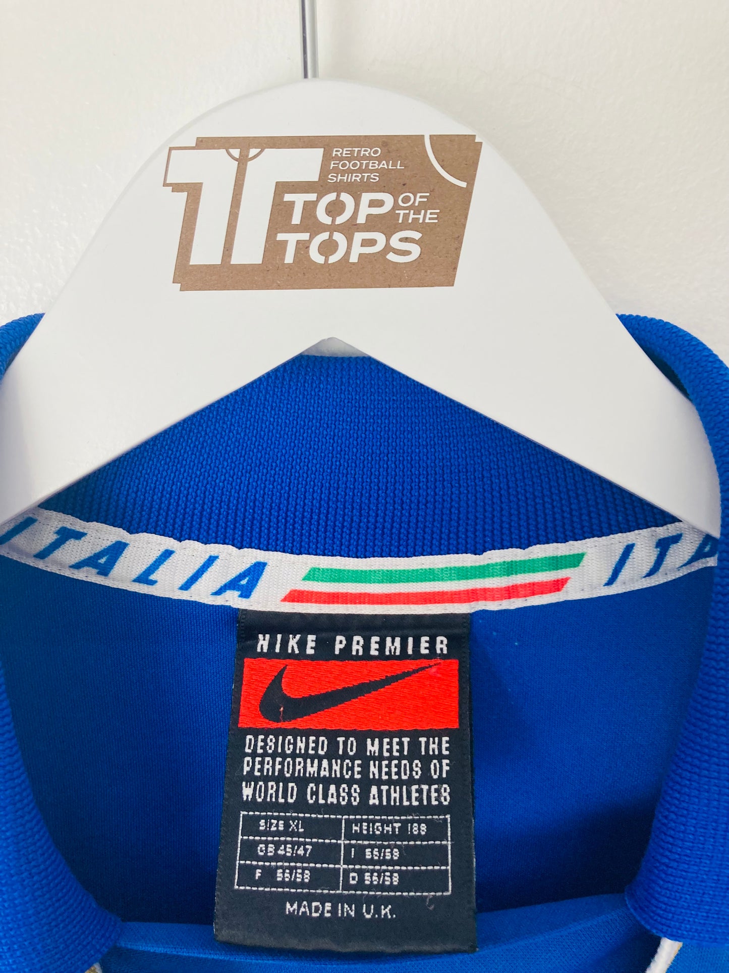 Italy home football shirt Euro 1996 Maldini XL