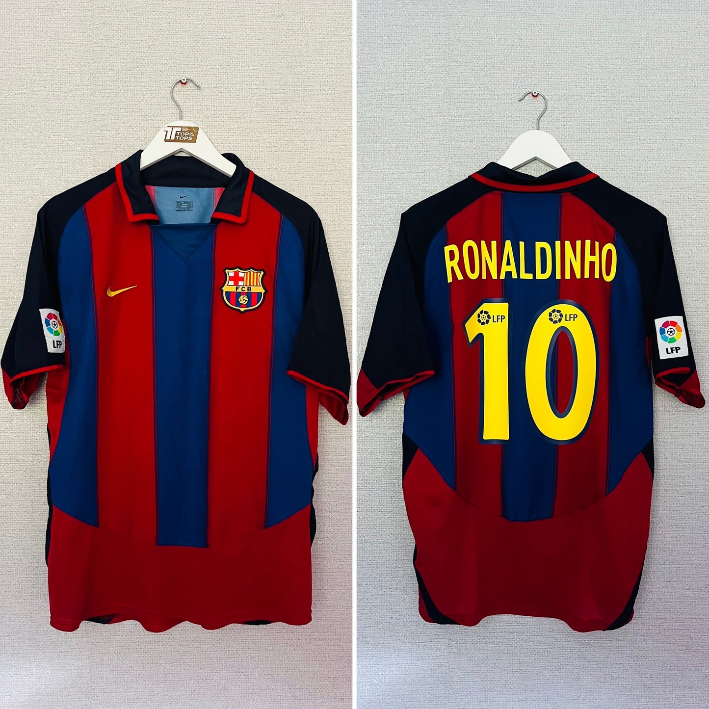 Barcelona home football shirt 2003/04 Ronaldinho Medium
