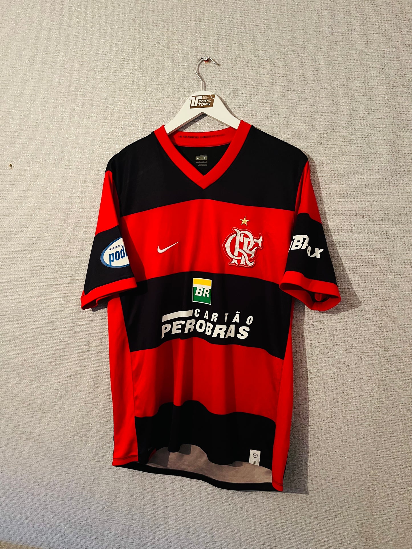 Flamengo home football shirt 2007/08 Juninho Large